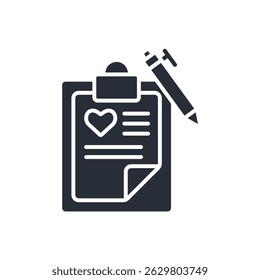 healthcare report icon. vector.Editable stroke.linear style sign for use web design,logo.Symbol illustration.
