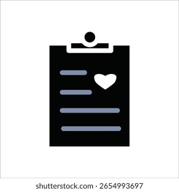 Iconos de informe de atención médica. Ilustración vectorial sólida simple