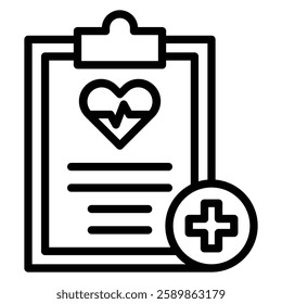 Healthcare Report Line Icon Design For Personal And Commercial Use