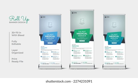 Healthcare roll up banner or medical rack card design