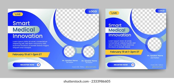 Diseño de plantillas de banner del seminario web del Servicio de Salud. vector