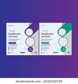 Healthcare Services Promotion Templates with 50% Off Offer