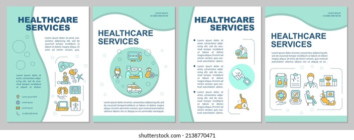 Healthcare Services Providing Mint Brochure Template Stock Vector ...