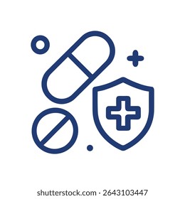 Healthcare Shield Medical protection elements. Icon symbol illustration
