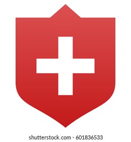 Healthcare Shield vector icon. Flat symbol with gradient. Pictogram is isolated on a white background. Designed for web and software interfaces.
