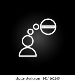 healthcare, smoke, user, cigarette, sign neon icon. Elements of quit smoking set. Simple icon for websites, web design, mobile app, info graphics