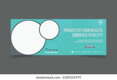 healthcare social media cover design. abstract background template design.