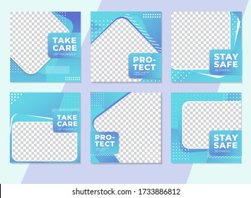 Healthcare social media post banner templates collection