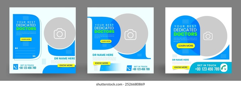 Healthcare social media post or Dentist and dental care social media banner template