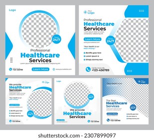 Healthcare social media post design template 