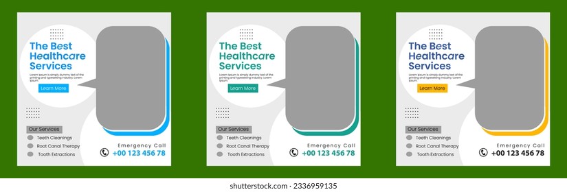 Healthcare social media post for hospital clinic web banner	