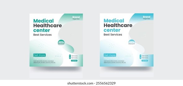 Healthcare social media post for hospital clinic promotion post banner template