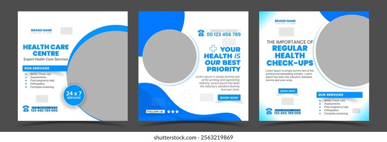 Healthcare social media post for hospital clinic banner or flyer