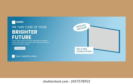 Healthcare Social media post template. Promotion square web banner for hospital and clinic