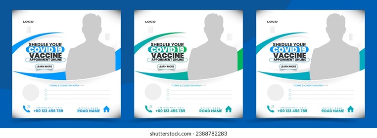 Healthcare Social media post template.promotion square web banner