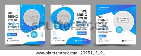 Healthcare Social media post template.promotion square web banner for hospital and clinic