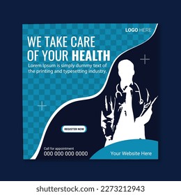 healthcare social media post vector flie