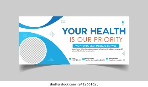 Healthcare social media web banner and face book cover design template