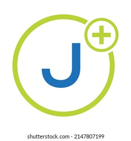 Healthcare Symbol Doctor and Medical Logo on Letter J Template. Doctors Logo  