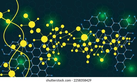 Healthcare and technology concept with hexagon geometric luxury, twinkle, light, tech point. Template design for health care business, innovation medicine, science background, medical research 