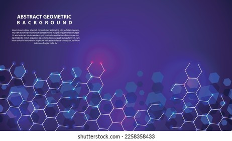 Healthcare and technology concept with hexagon geometric luxury, twinkle, light, tech point. Template design for health care business, innovation medicine, science background, medical research 