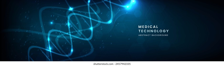 Gesundheitstechnologie und medizinische Innovation Digitale Technologie Hintergrund. Medizinische, naturwissenschaftliche und technologische Konzepte. Abstraktes futuristisches Design. Vektorillustration.