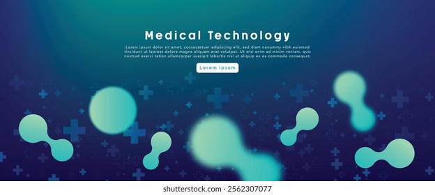 Healthcare technology and medical innovation digital technology background. Medical, science and technology concepts. Abstract futuristic design. Vector illustration.