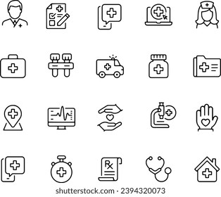 Salud - icono de diseño de vector de línea delgada 