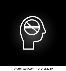healthcare, thought, no smoking, prohibition neon icon. Elements of quit smoking set. Simple icon for websites, web design, mobile app, info graphics