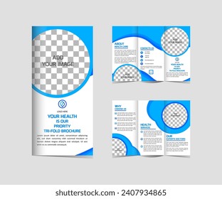 Healthcare Tri Fold Brochure Template editable and resizable