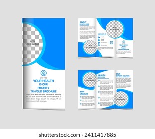 Healthcare Tri-Fold Brochure Template  Design