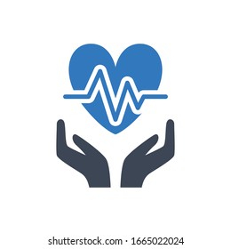 Healthcare vector icon on white background.