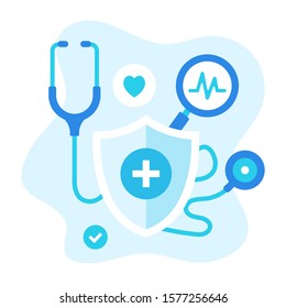 Healthcare vector illustration. Flat design. Abstract medical concept