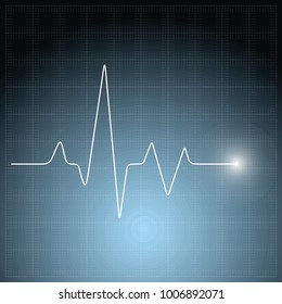 Healthcare vector medical background with white heart cardiogram. Vector cardiology concept with pulse rate diagram