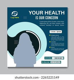 Healthcare vector template post .  Social media healthcare post. Special offer banner. Sale and discount backgrounds. Medical vector template