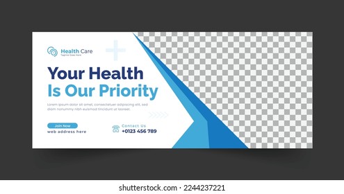 Healthcare web banner and social media design template