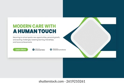 Healthcare web banner template or cover design
