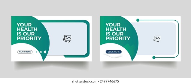 healthcare web banner for video thumbnail And Medical healthcare web banner template 