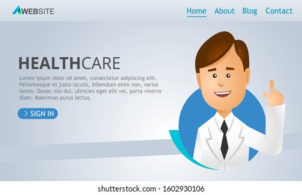 Healthcare web page header vector