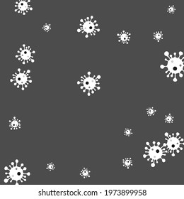 Healthcare White Virus Coronavirus Grey Danger Sign Vector. Covid-19 Monochrome Pandemic Dark Science Black Hospital Illustration. Medicine Sick Quarantine Calm Epidemic Test Backdrop.