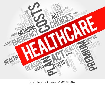 HealthCare word cloud collage, health concept background