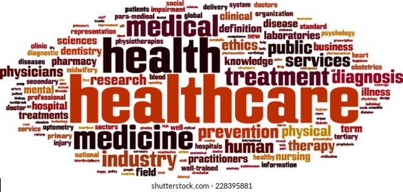 Healthcare word cloud concept. Vector illustration