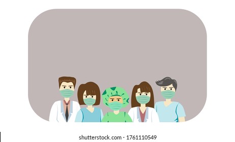 healthcare worker team, man and woman in medical professional uniform