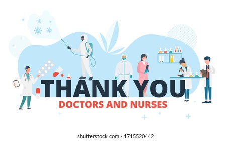 Healthcare Workers, Doctors, Nurses, Medical Staff, Thank you banner