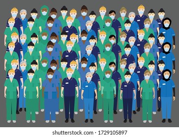 Healthcare Workers Nurses National Health Service Vector