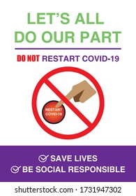 Healthcare/Medical Covid-19 Let's All Do Our Part Signage Vector