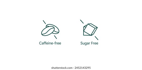 Health-Conscious Beverage Icon: Caffeine-Free and Sugar-Free Vector Design