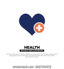 HealthIcon. Healthy Family. Heartbeat Symbol. Editable vector icon