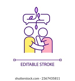 Healthiest way to communicate RGB color icon. Conflict resolution. Effective exchange of feelings. Isolated vector illustration. Simple filled line drawing. Editable stroke. Arial font used