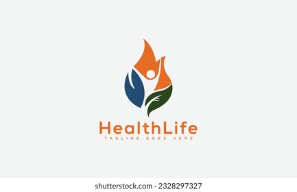 HealthLife logo Design Template Vector Graphic Branding Element.